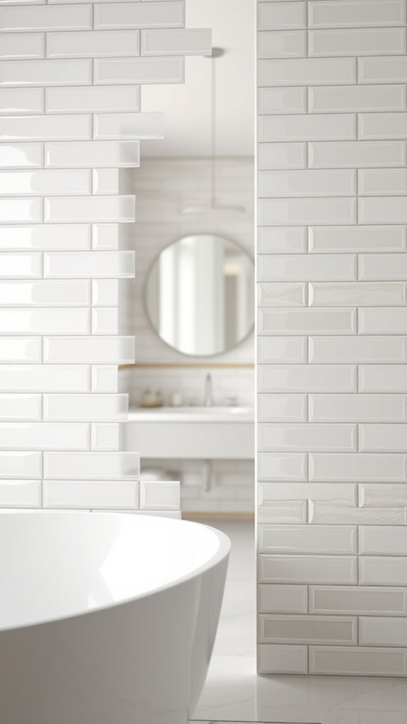 elegant glossy subway tiles