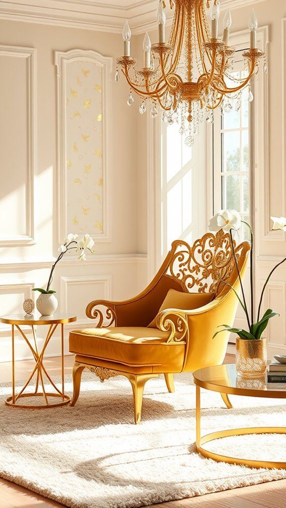 elegant gold accent chairs