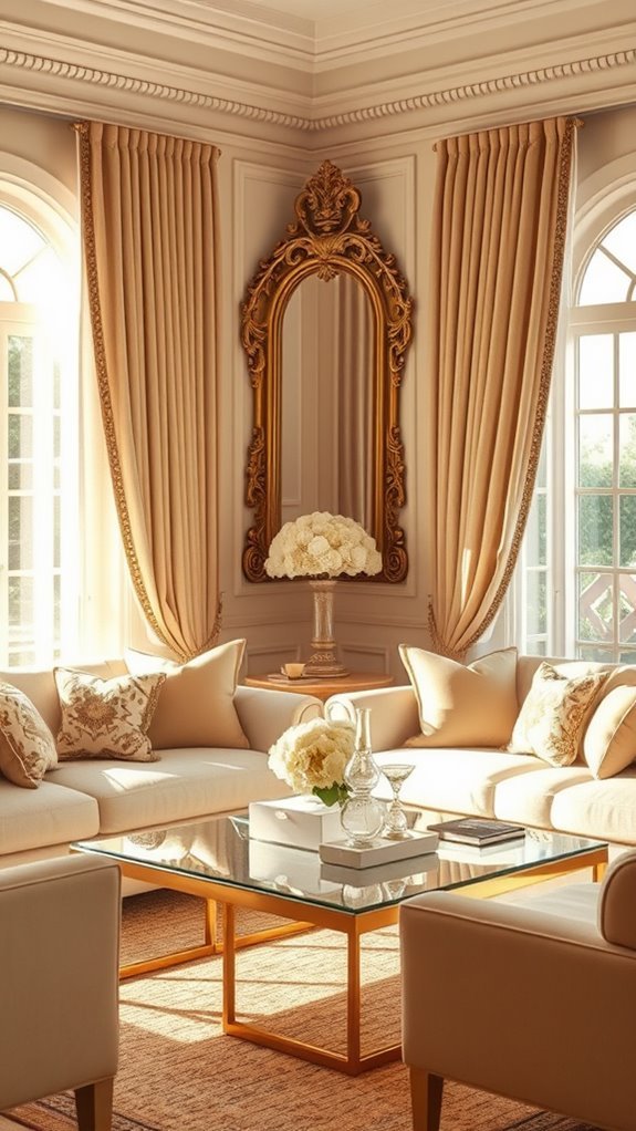 elegant gold accents shine