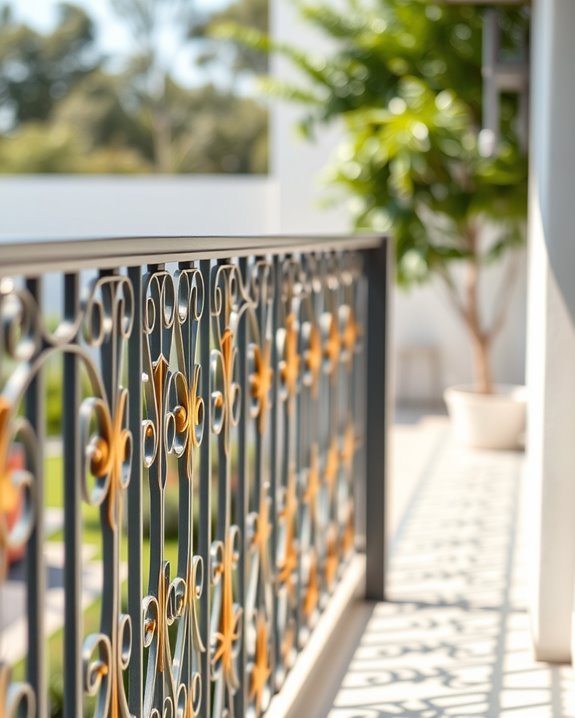 elegant gold balcony grills