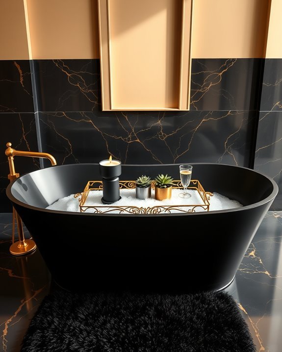 elegant gold bathtub caddies
