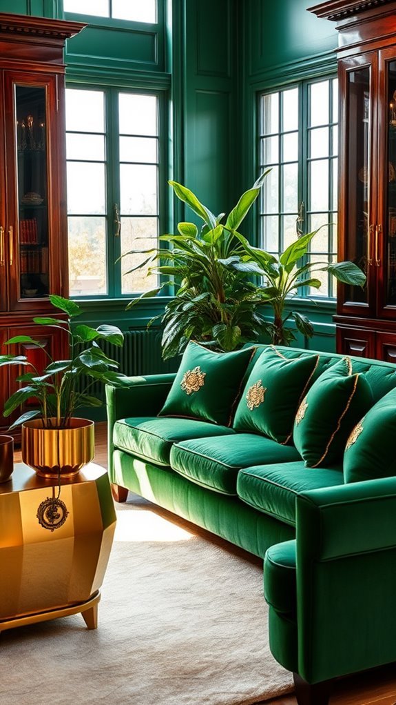 elegant gold cabinet accents