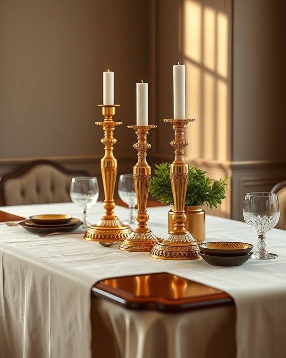 elegant gold candlestick holders