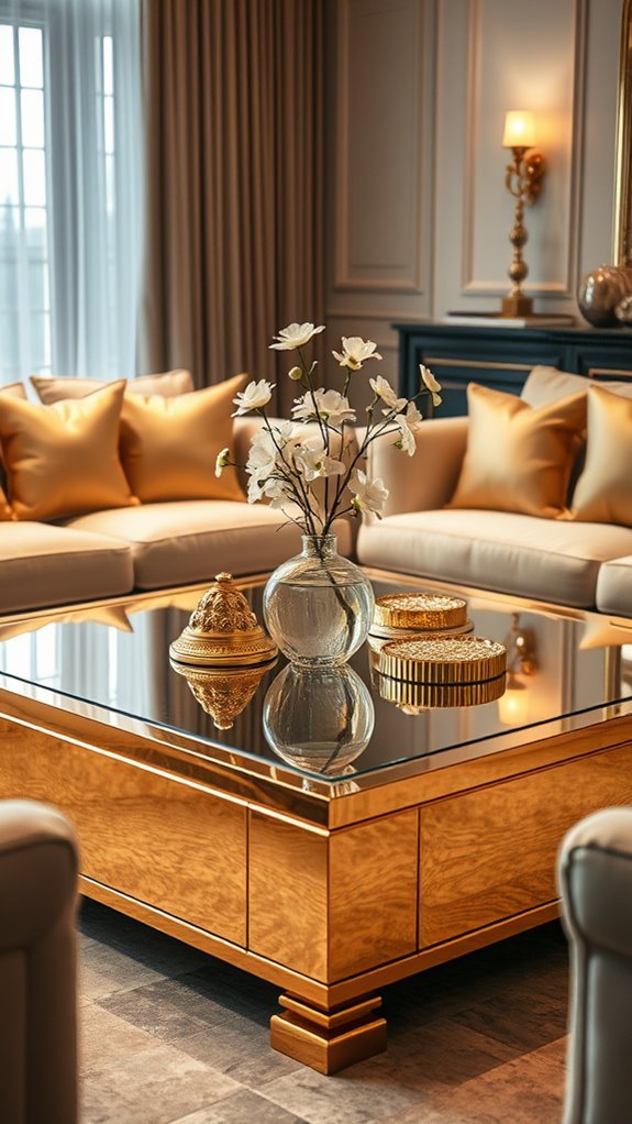 elegant gold coffee tables