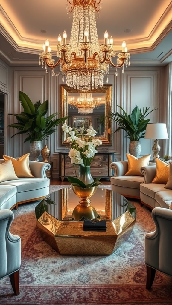 elegant gold coffee tables