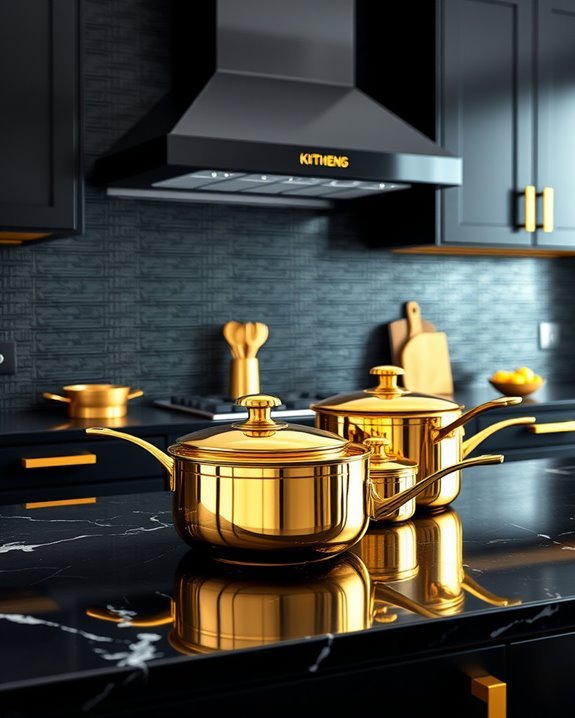 elegant gold cookware accents
