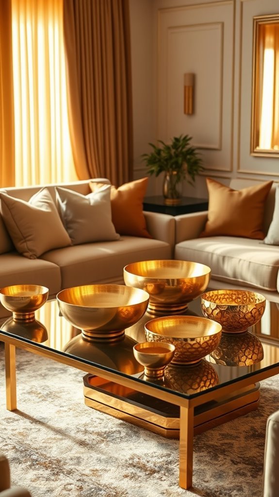 elegant gold decorative bowls