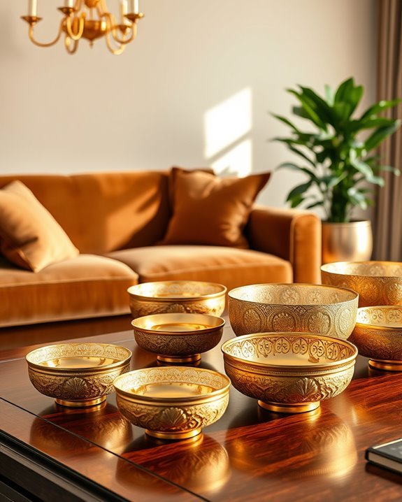 elegant gold decorative bowls