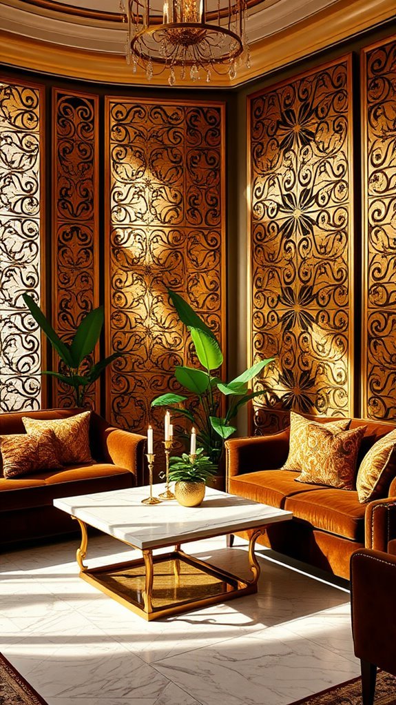 elegant gold decorative screens