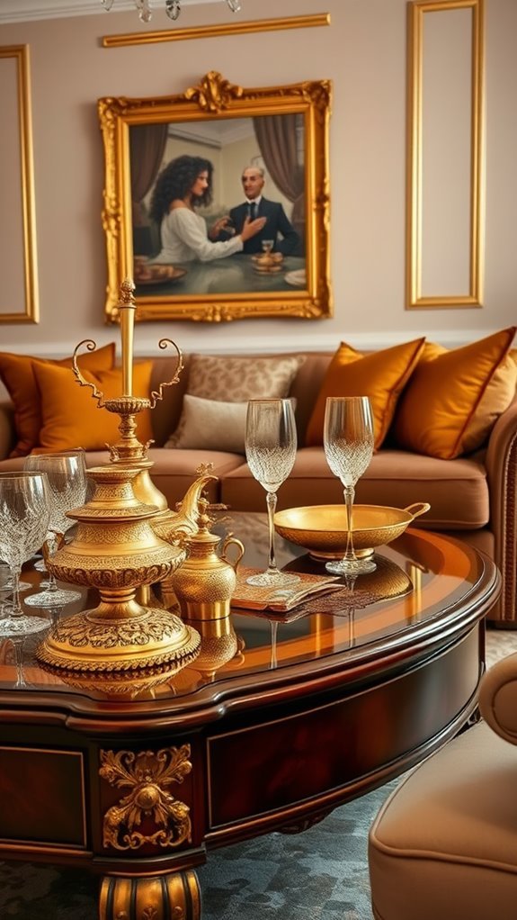 elegant gold dining accessories