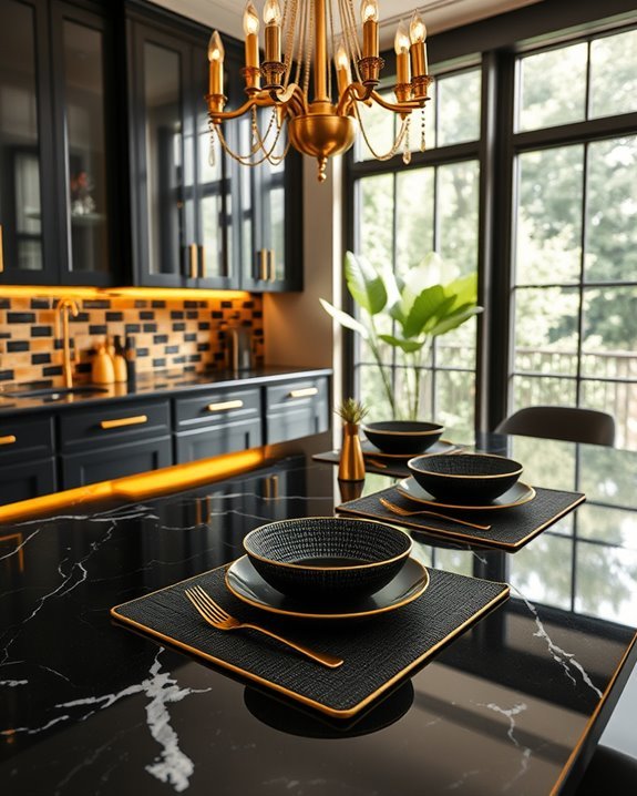 elegant gold edged placemats