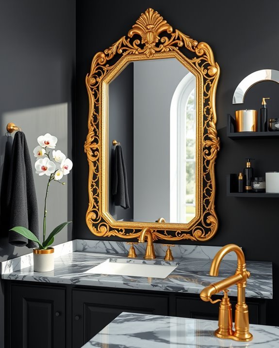 elegant gold framed mirrors