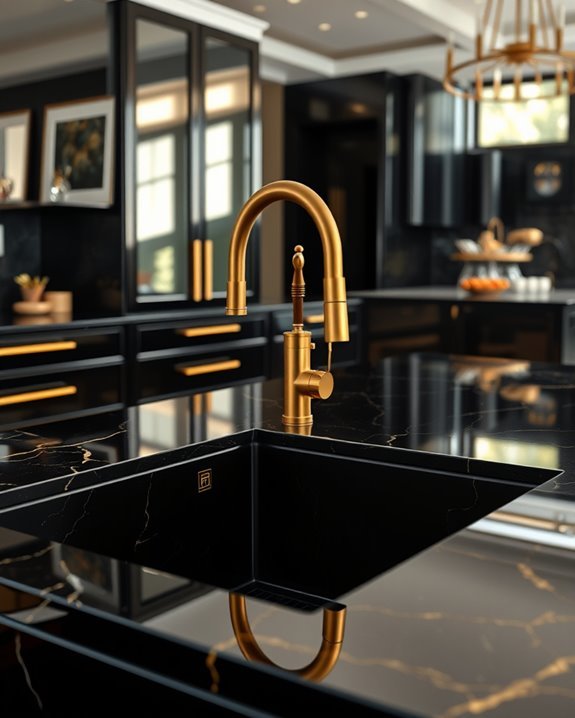 elegant gold kitchen faucets