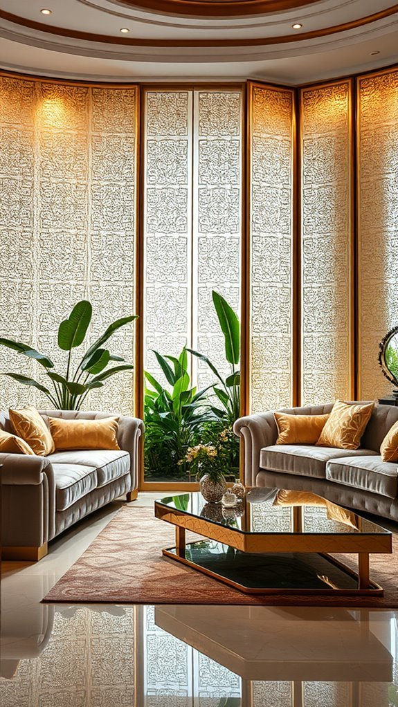 elegant gold room dividers