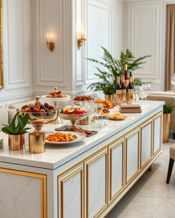 elegant gold serving station