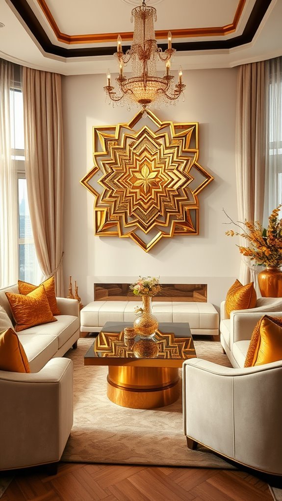 elegant gold wall decor