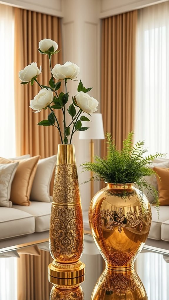 elegant golden vase collection