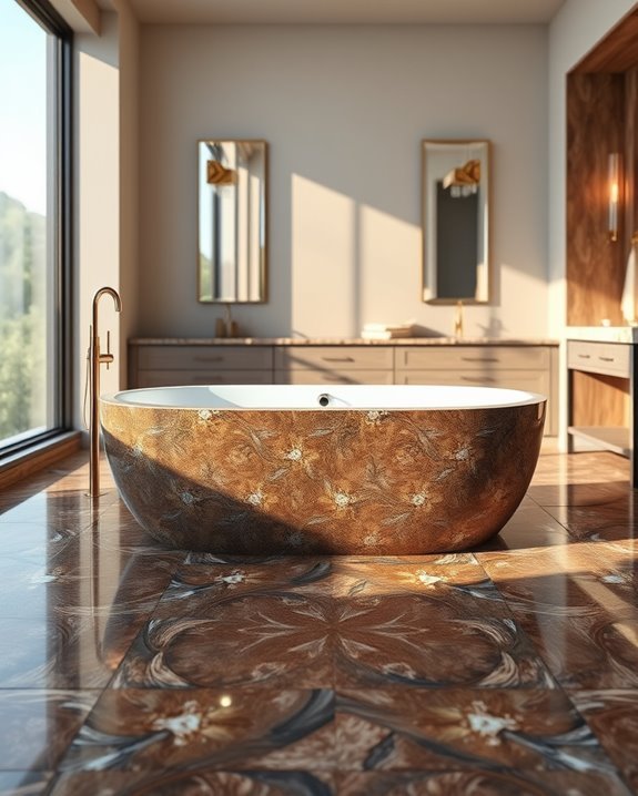 elegant granite bathroom inlays