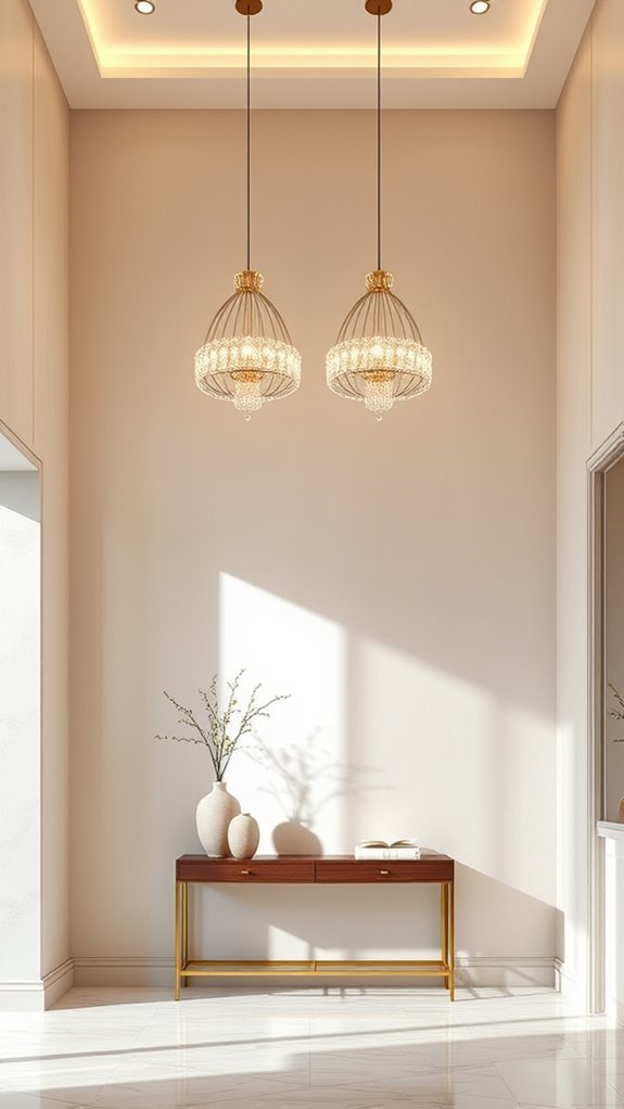 elegant lighting enhances entryways