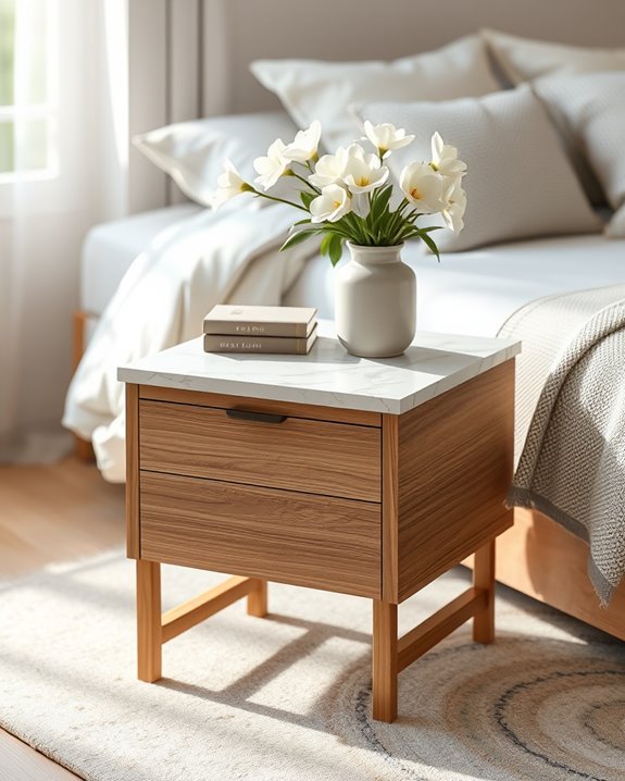 elegant marble nightstand design