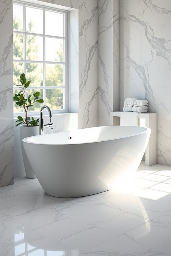 elegant marble tub surround