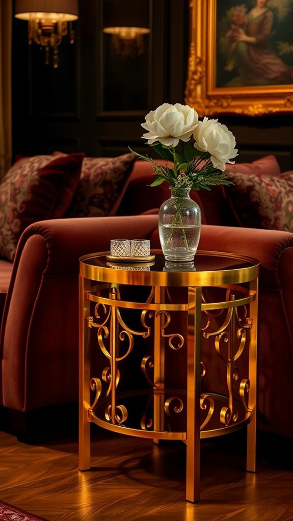 elegant metallic accent furniture