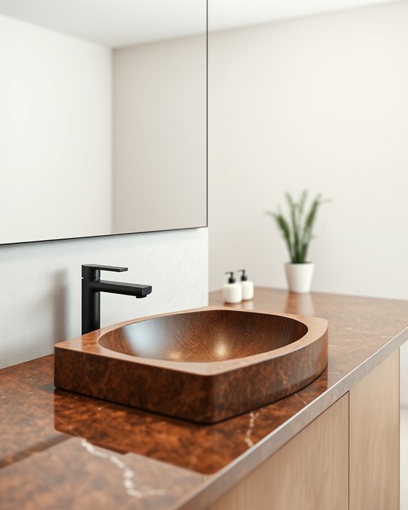 elegant minimalist granite sinks