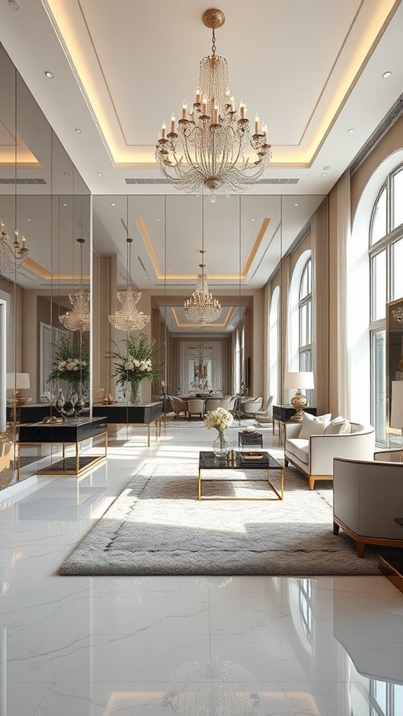 elegant mirrored wall design