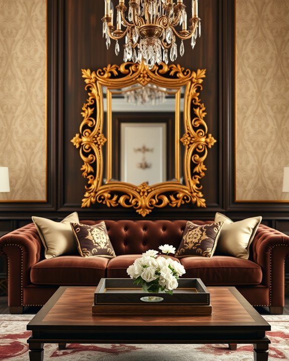 elegant mirrors enhance decor