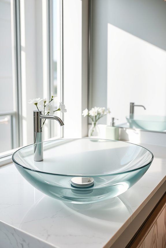 elegant modern glass sinks