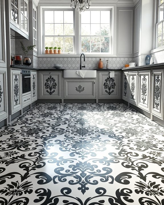 elegant ornate kitchen flooring