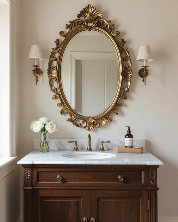 elegant ornate mirror placement