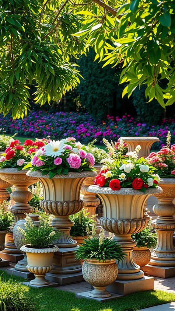 elegant outdoor decorative urns