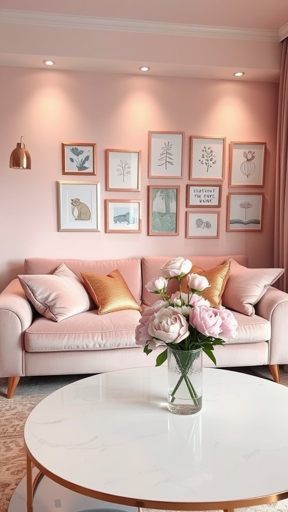 elegant pink and rose gold