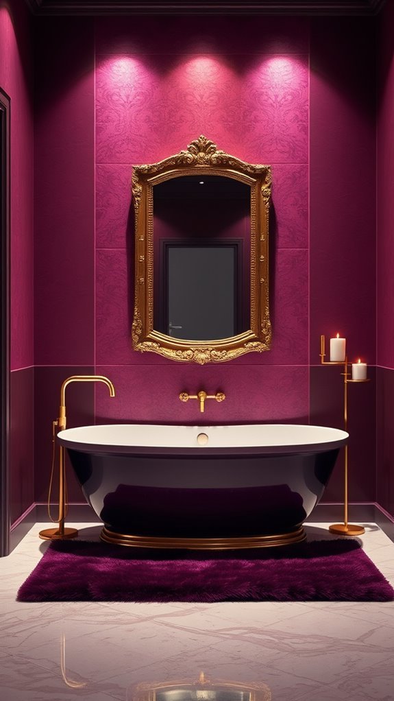 elegant plum bathroom accents