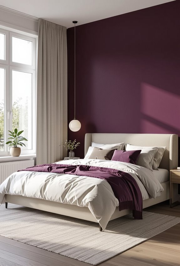 elegant plum bedroom retreat