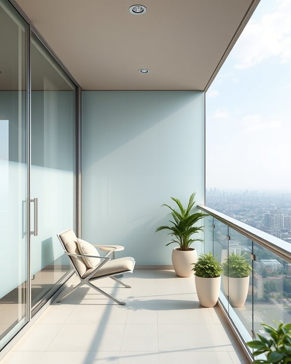 elegant privacy with frosted glass