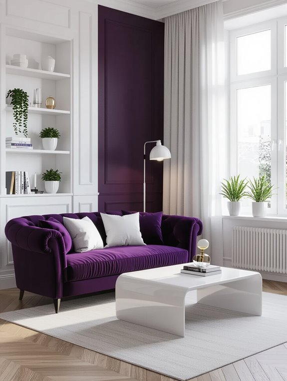 elegant purple and white