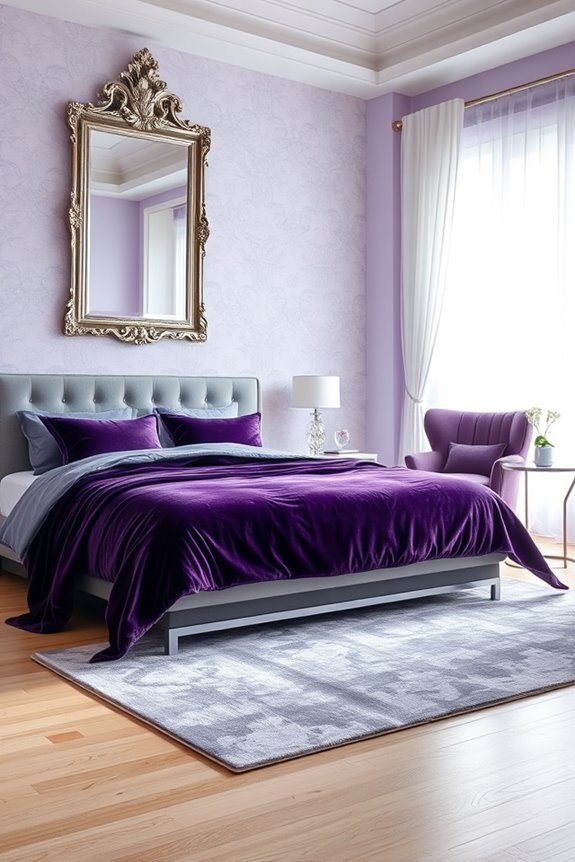 elegant purple silver decor