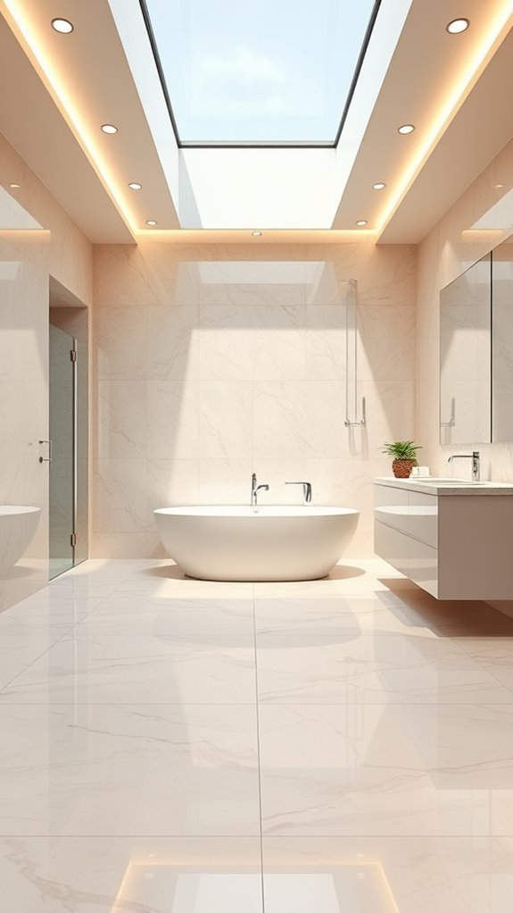 elegant reflective bathroom tiles
