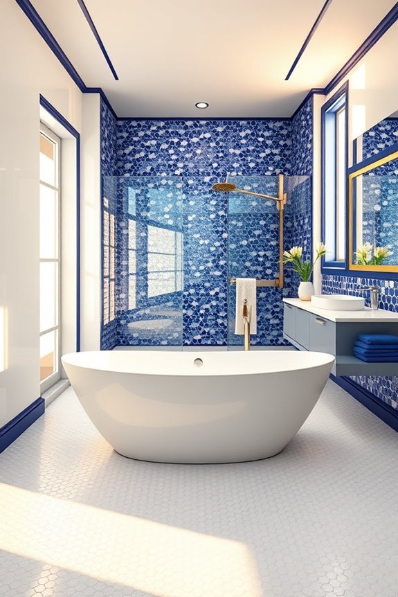 elegant sapphire blue accents