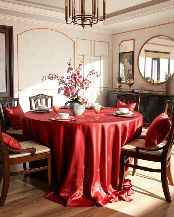 elegant silk dining decor