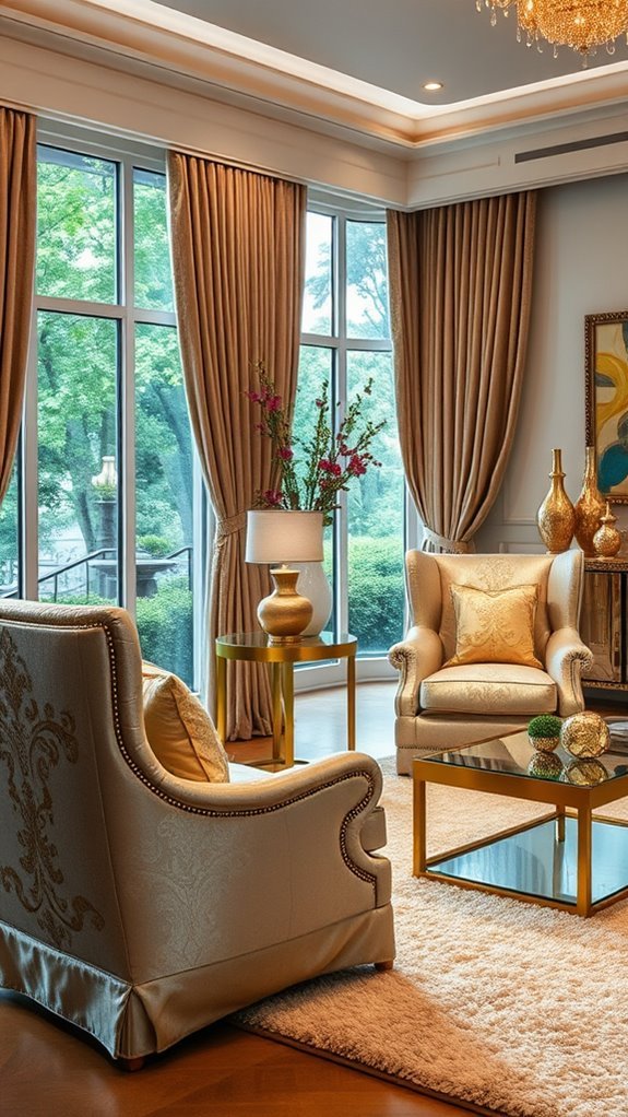 elegant silver upholstered seating