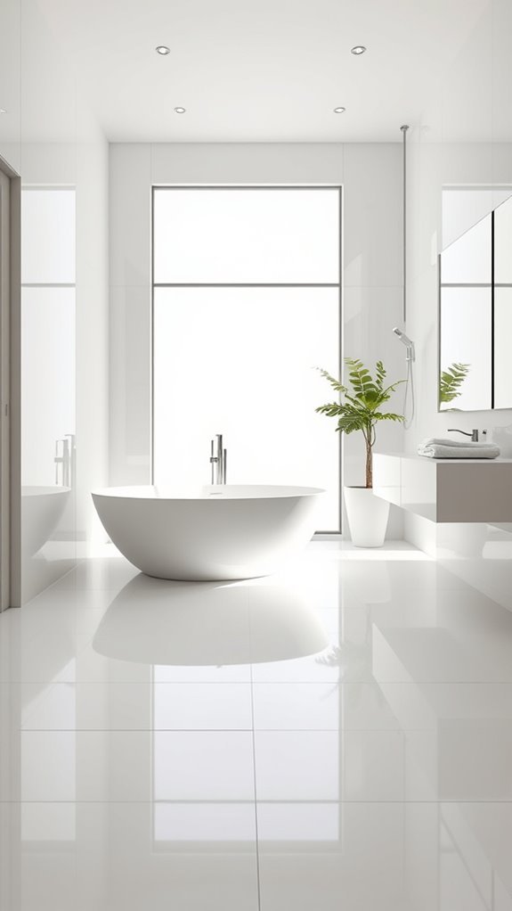 elegant spacious glossy tiles