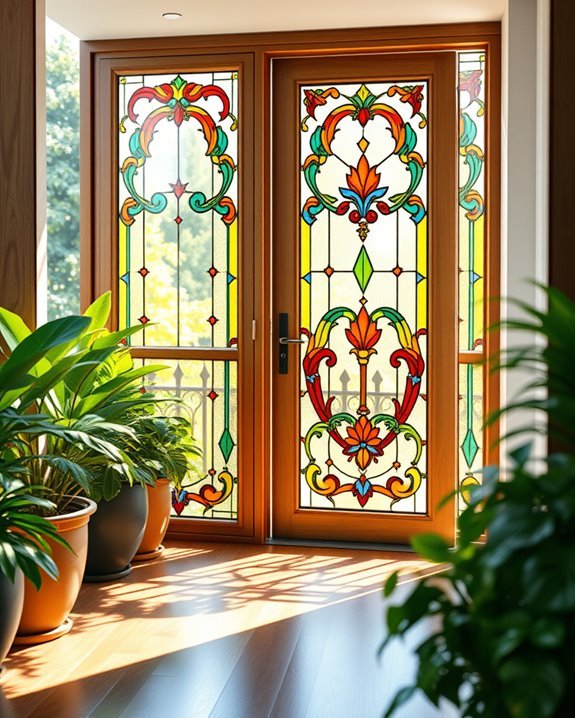 elegant stained glass doors
