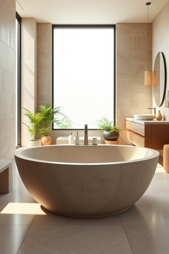 elegant stone bathtub sanctuary
