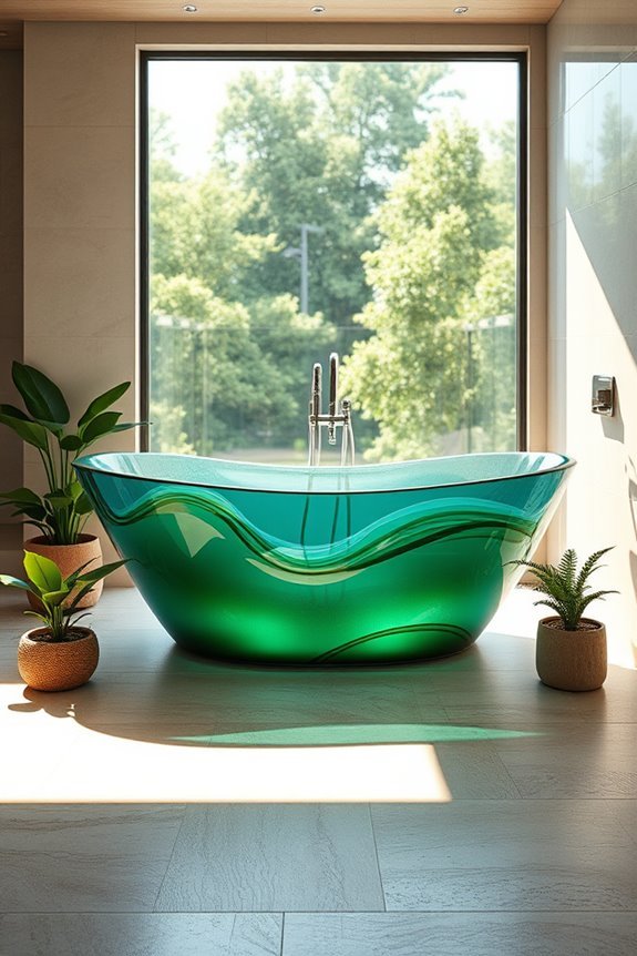 elegant sustainable glass bathtubs