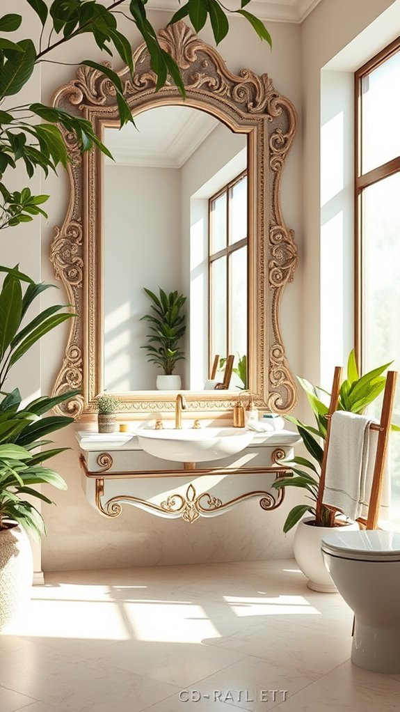 elegant tropical bathroom mirrors