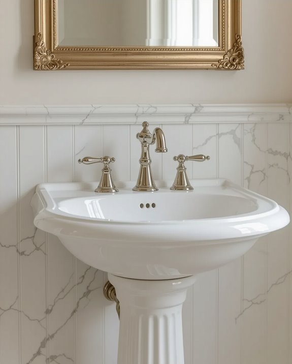 elegant vintage inspired pedestal sinks
