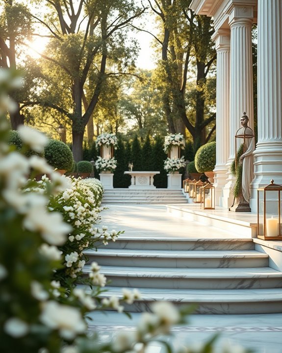 elegant wedding entrance steps